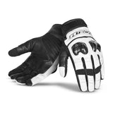 R-TECH FALCON Motorcycle Leather Summer Gloves Black White