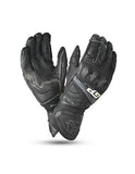 R-TECH GP Moto Couro Luvas Preto - Imagem dupla de luvas
