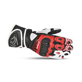 R-TECH GP RACING Black and Red Leather Gloves