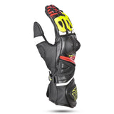 R-TECH GP RACING Leather Gloves Black Yellow
