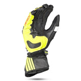 R-TECH GP RACING Leather Gloves Black Yellow