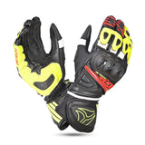 R-TECH GP RACING Leather Gloves Black Yellow