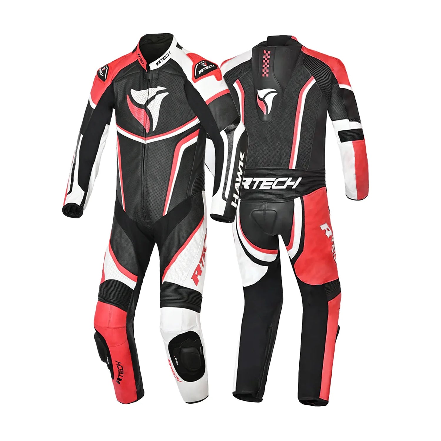 R-TECH HAWK 1 PC Motorcycle Suits Black White Red – 2 – Maximomoto PT