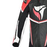R-TECH HAWK 1 PC Moto Fatos Preto Branco Vermelho - Imagem superior frontal direita do traje