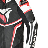 R-TECH HAWK 1 PC Moto Fatos Preto Branco Vermelho - Imagem superior frontal esquerda do traje