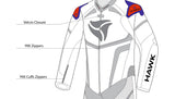 R-TECH HAWK 1 PC Moto Fatos Preto Branco Vermelho imagem vetorial 2 de terno