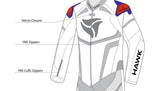 R-TECH HAWK 1 PC Moto Fatos Preto Branco Vermelho imagem vetorial 2 de terno