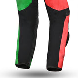 R-TECH HAWK 1 PC Moto Fatos Preto Vermelho Verde - Imagem do lado do joelho do terno