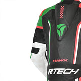 R-TECH HAWK 1 PC Moto Fatos Preto Vermelho Verde - imagem superior do lado esquerdo do terno