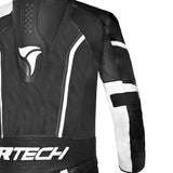 R-TECH HAWK MONO 1 PC Moto Fatos Preto Branco - Imagem superior direita do traje