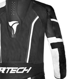 R-TECH HAWK MONO 1 PC Moto Fatos Preto Branco - Imagem superior direita do traje