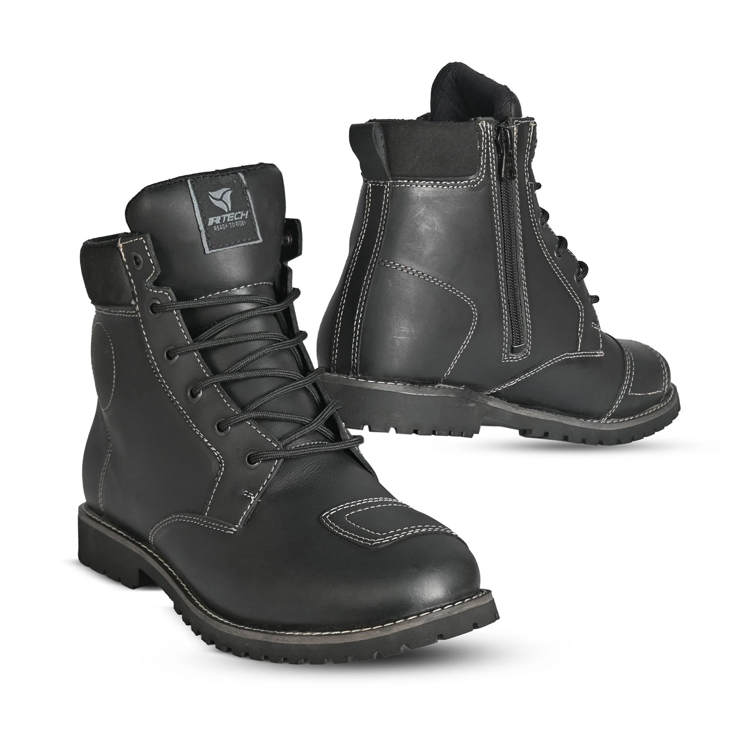 R-TECH HERITAGE WP Motorcycle Leather Boots Black – 1 – Maximomoto PT