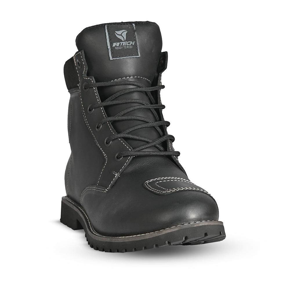 R-TECH HERITAGE WP Moto Couro Botas Preto - Imagem frontal da Boots