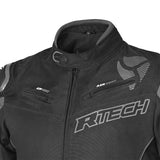 R-TECH KNIGHT RIDER Moto Curta Têxtil Casacos Preto Antracite - Imagem frontal superior da Casacos
