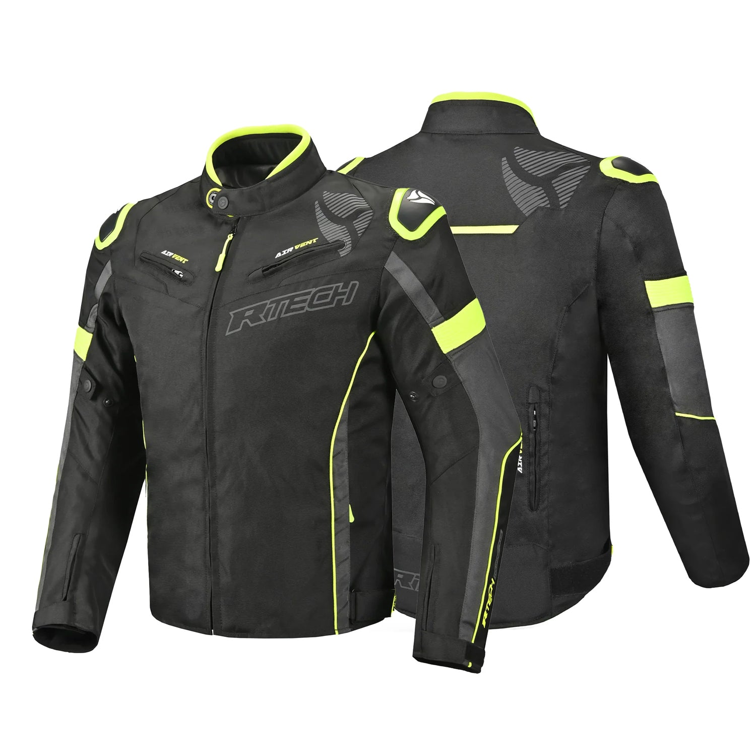 R-TECH KNIGHT RIDER Motorcycle Short Textile Jackets Black Anthracite Yellow – 2 – Maximomoto PT