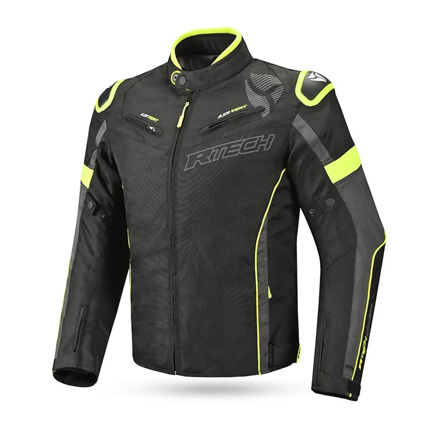 R-TECH KNIGHT RIDER Motorcycle Short Textile Jackets Black Anthracite Yellow – 1 – Maximomoto PT