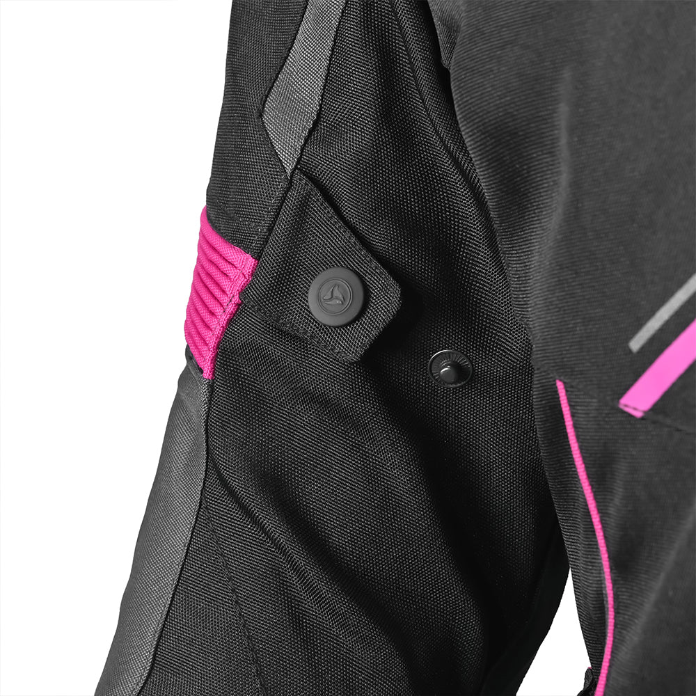 R-TECH KNIGHT RIDER Motorcycle Ladies Long Coats Fuchsia Black – 8 – Maximomoto PT