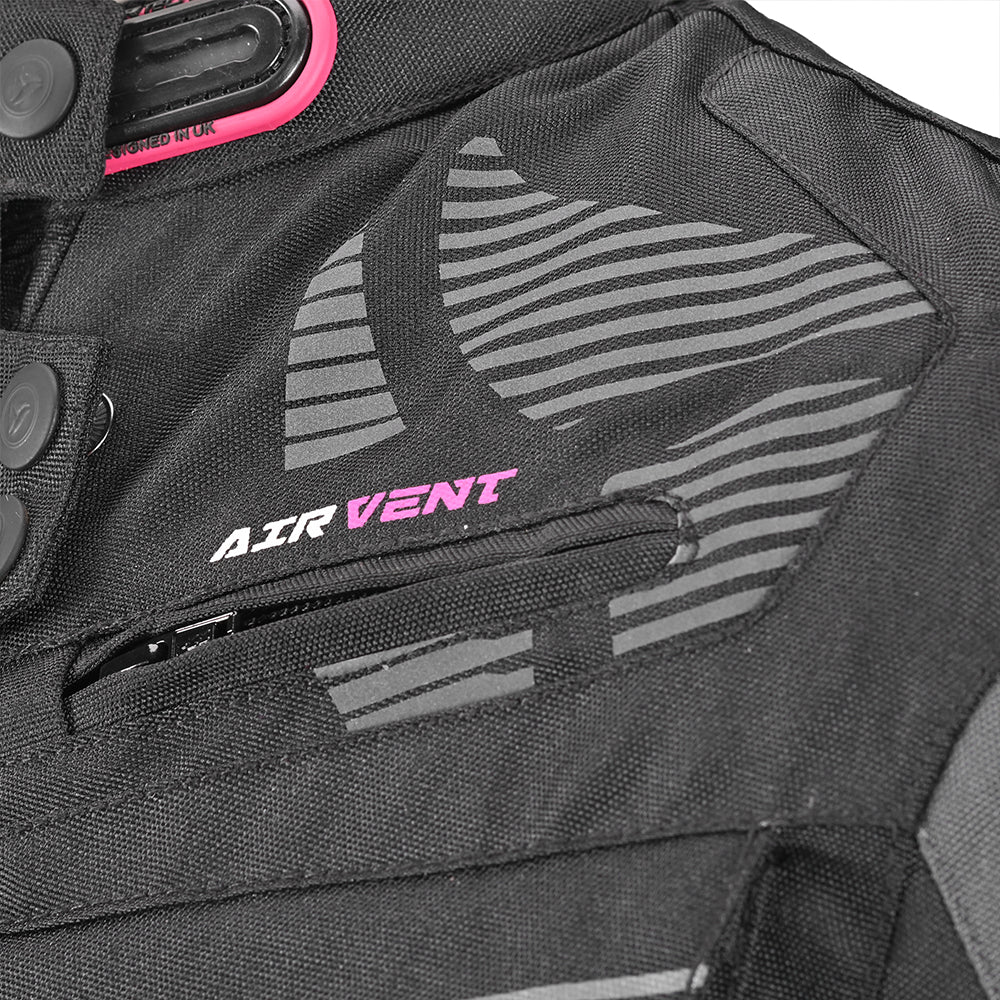 R-TECH KNIGHT RIDER Motorcycle Ladies Long Coats Fuchsia Black – 6 – Maximomoto PT