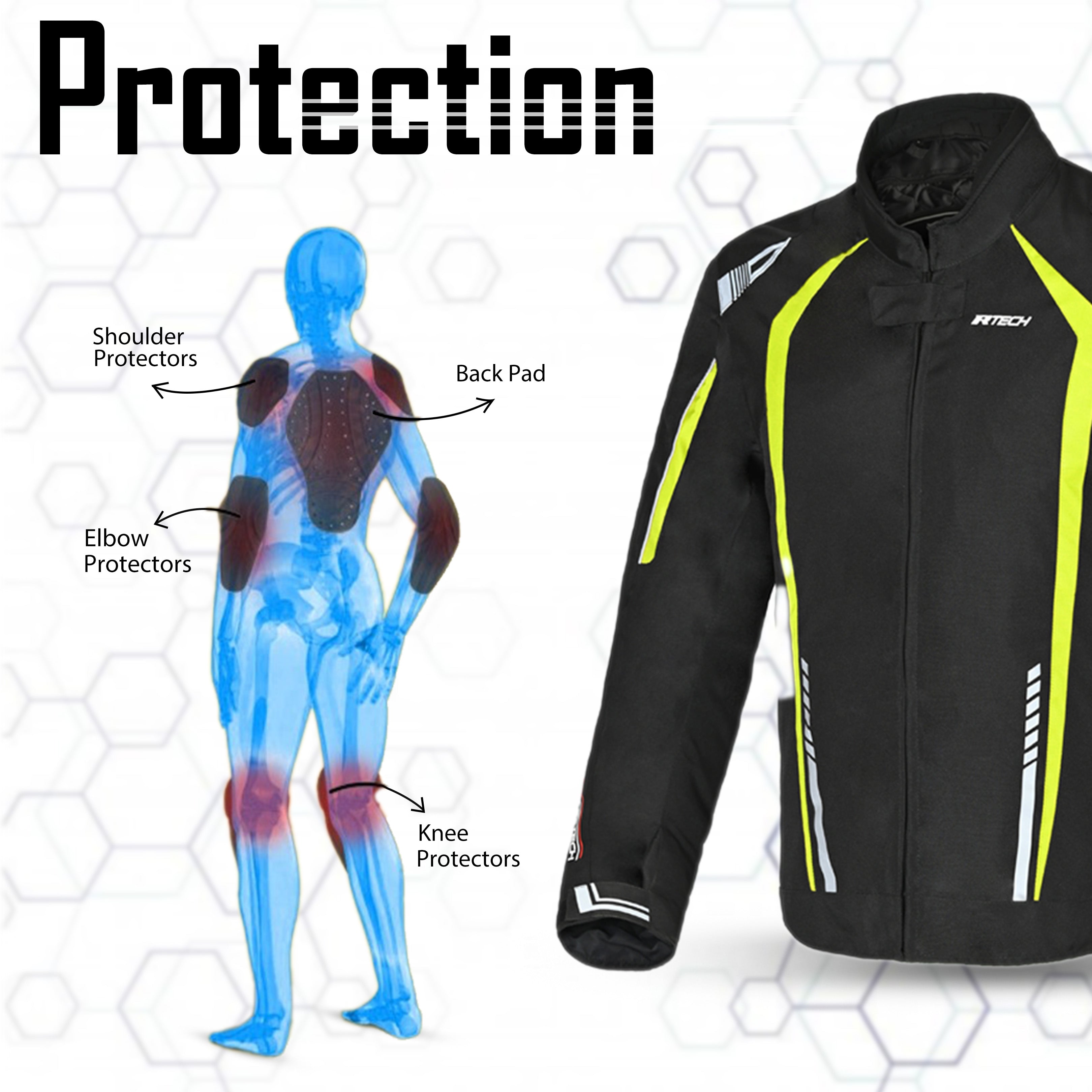 R-TECH MARSHAL Men's Motorcycle Textile Jackets Black Blue – 11 – Maximomoto PT