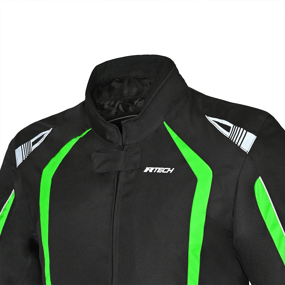 R-TECH MARSHAL Moto Casacos Preto Verde - Imagem traseira direita da Casacos