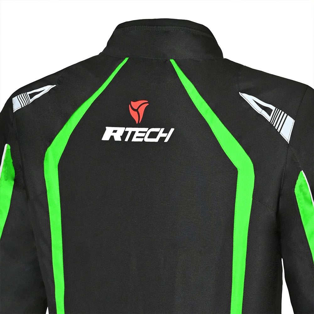 R-TECH MARSHAL Moto Casacos Preto Verde - Imagem parte superior costas Casacos