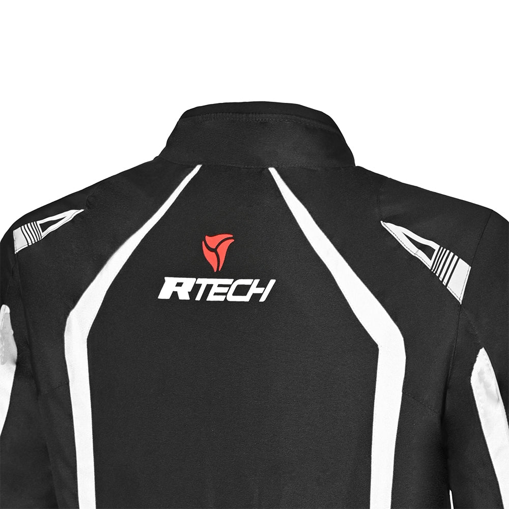 R-TECH MARSHAL Men's Motorcycle Textile Jackets, Black and White – 10 – Maximomoto PT