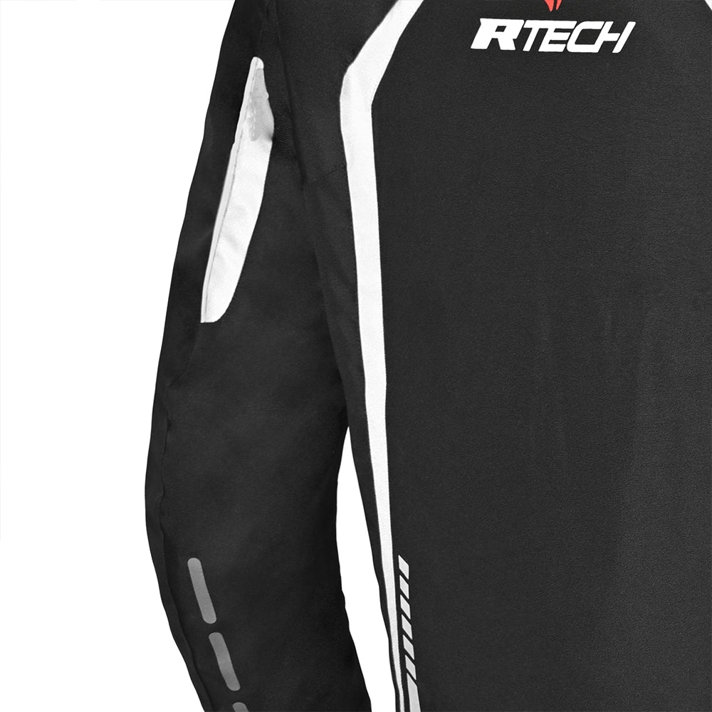 R-TECH MARSHAL Men's Motorcycle Textile Jackets, Black and White – 8 – Maximomoto PT