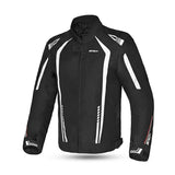 R-TECH MARSHAL Men's Motorcycle Textile Jackets, Black and White