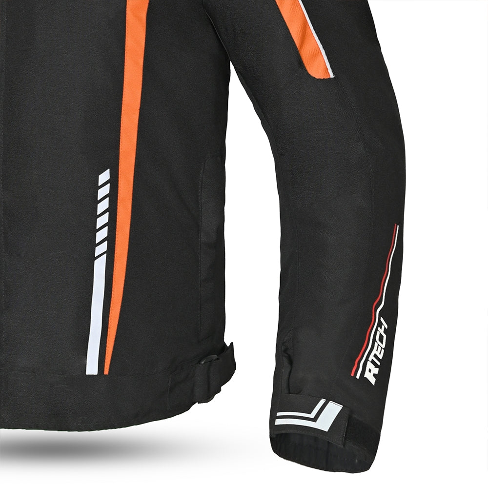 R-TECH MARSHAL Motorcycle Textile Jackets for Men, Black and Orange – 4 – Maximomoto PT