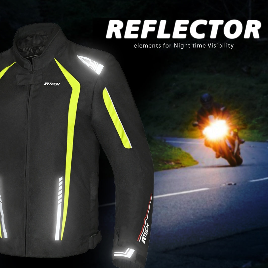 R-TECH MARSHAL Men's Motorcycle Textile Jackets, Black and White – 13 – Maximomoto PT