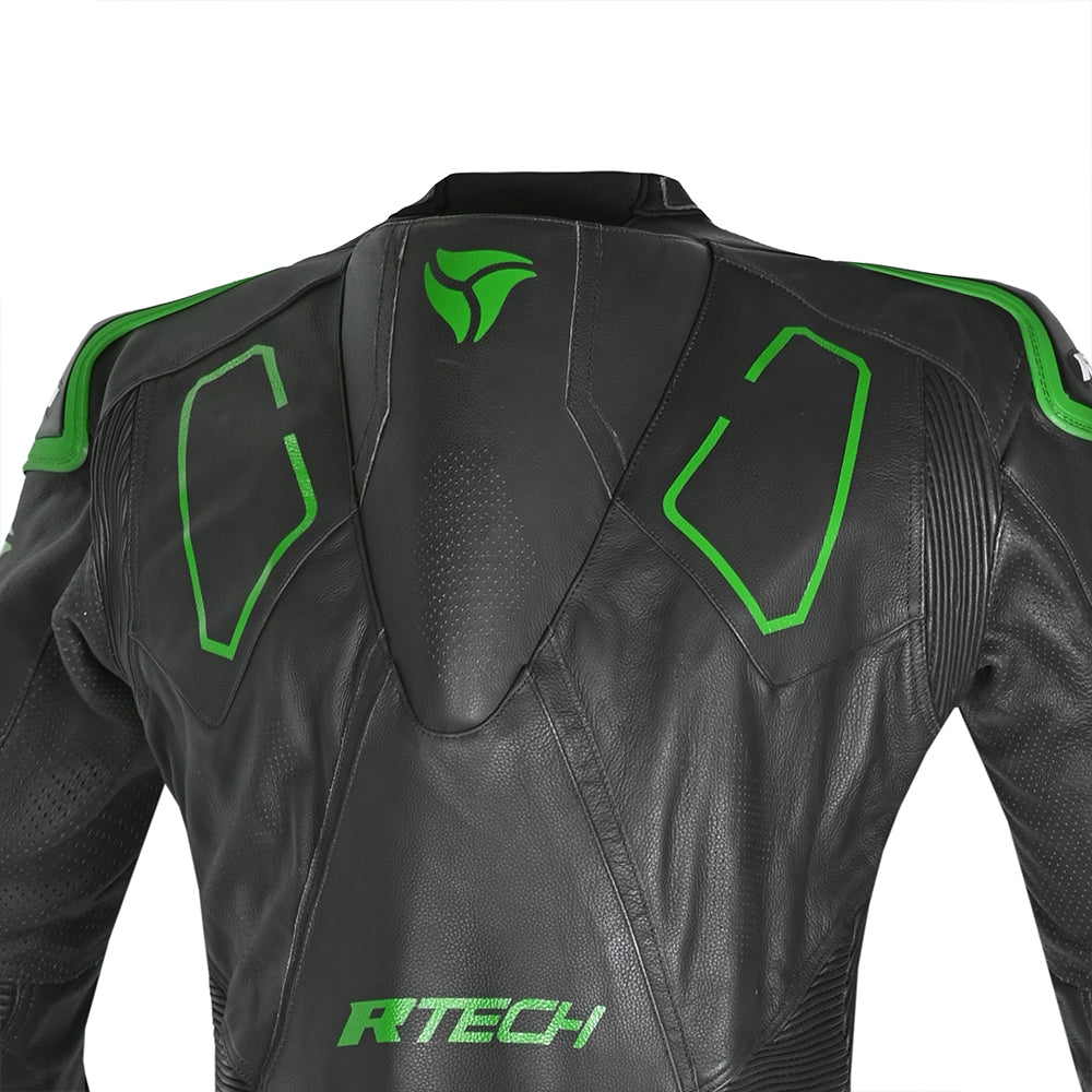 R-TECH MONO 1 PC RISING STAR MIX KANGAROO Motorcycle Suits Black Green – 5 – Maximomoto PT