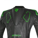 R-TECH MONO 1 PC RISING STAR MIX KANGAROO Moto Fatos Preto Verde - Imagem da parte superior das costas do terno