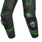 R-TECH MONO 1 PC RISING STAR MIX KANGAROO Moto Fatos Preto Verde - Imagem do lado do joelho do terno