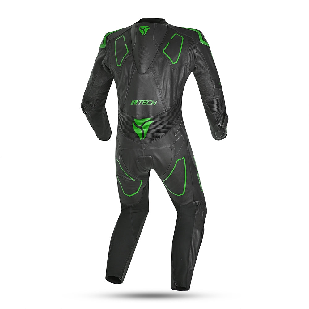 R-TECH MONO 1 PC RISING STAR MIX KANGAROO Motorcycle Suits Black Green – 2 – Maximomoto PT