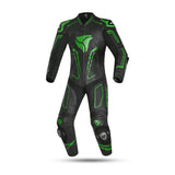 R-TECH MONO 1 PC RISING STAR MIX KANGAROO Moto Fatos Preto Verde - imagem frontal do terno