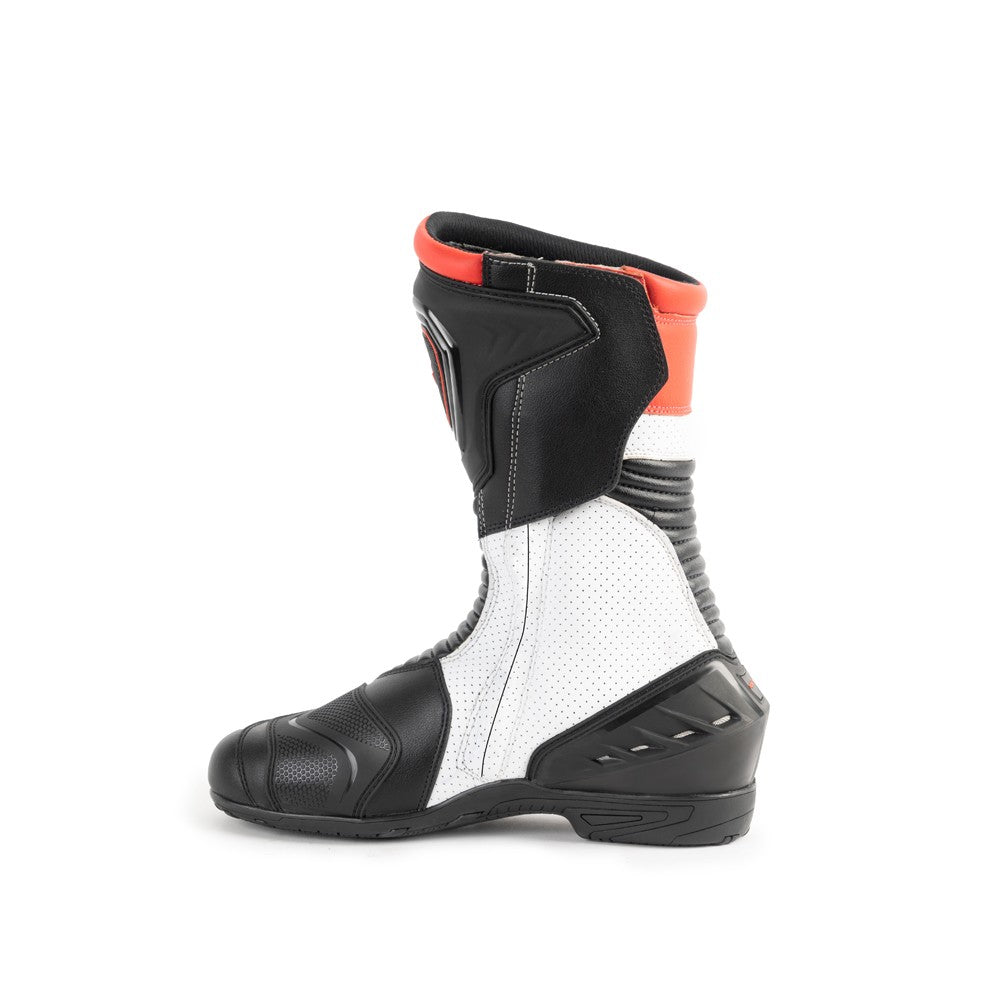 R-TECH PERFORMER Men's Leather Motorcycle Boots Black Fluorescent Red – 3 – Maximomoto PT
