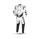 R-TECH RISING STAR 1 PC Moto Fatos Branco Preto - Imagem traseira do terno