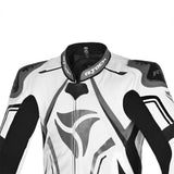 R-TECH RISING STAR 1 PC Moto Fatos Branco Preto - imagem parte superior peito do terno