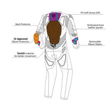 R-TECH RISING STAR 1 PC Moto Fatos Branco Preto - imagem vetorial de terno 2