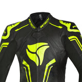 R-TECH RISING STAR 1 PC Moto Fatos Preto Fluorescente Amarelo - imagem parte superior peito do terno