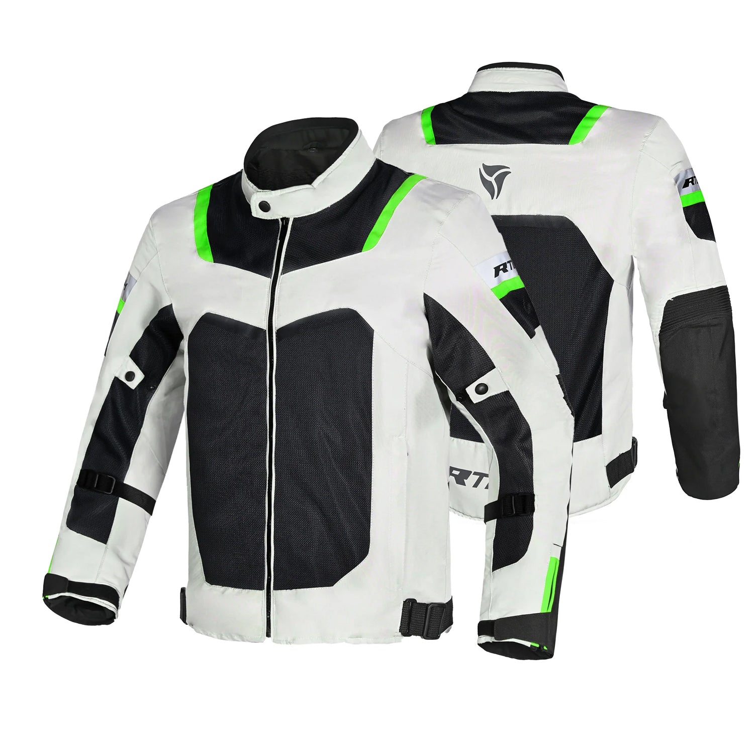 R-TECH SPIRAL MESH Casacos De Moto Textil Cinza Frio Preto Verde Fluor – 2 – Maximomoto PT