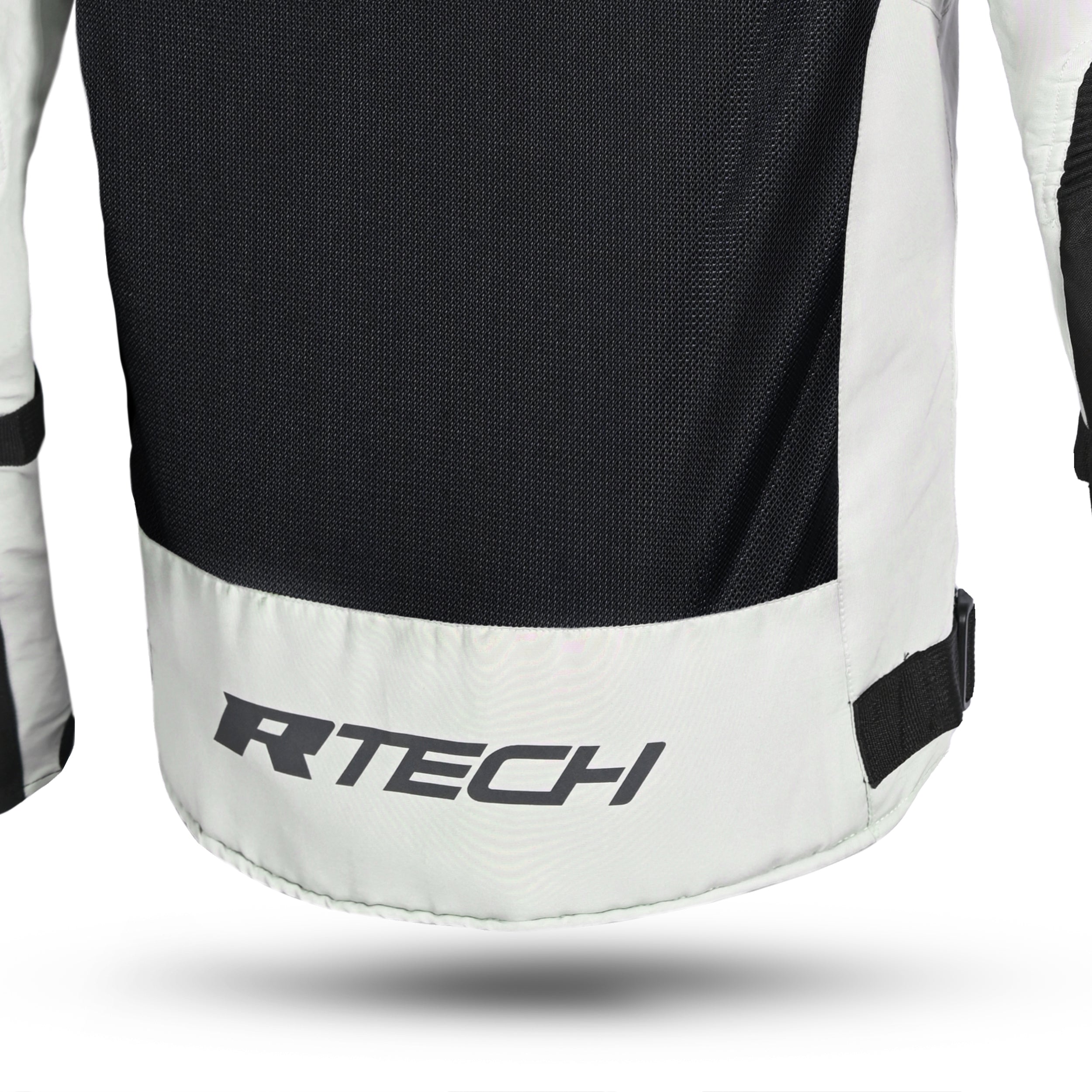 R-TECH SPIRAL MESH Moto Casacos Cinza Frio Preto Verde Fluorescente - Imagem central traseira da Casacos