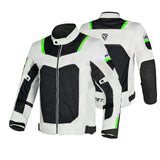 R-TECH SPIRAL MESH Moto Casacos Cinza Frio Preto Verde Fluorescente - Imagem dupla de Casacos