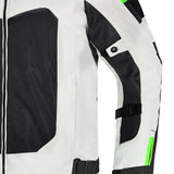 R-TECH SPIRAL MESH Moto Casacos Cinza Frio Preto Verde Fluorescente - Imagem frontal esquerda da Casacos