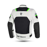 R-TECH SPIRAL MESH Moto Casacos Cinza Frio Preto Verde Fluorescente - Imagem traseira da ja Casacos