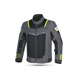 R-TECH SPIRAL MESH Moto Casacos Cinza Preto Amarelo Fluorescente- Imagem frontal da Casacos