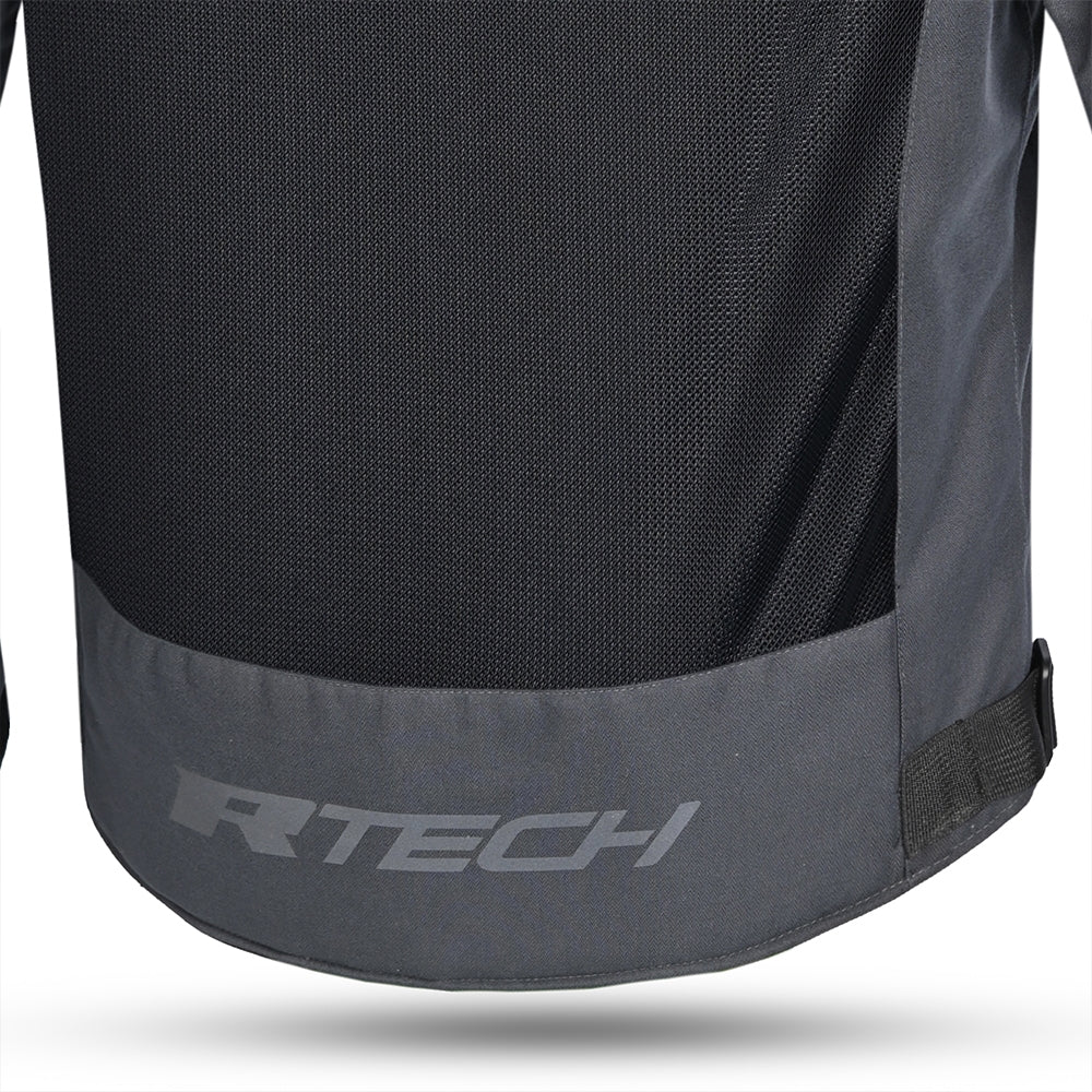 R-TECH SPIRAL MESH Moto Casacos Cinza escuro Preto Verde - Imagem central traseira da Casacos
