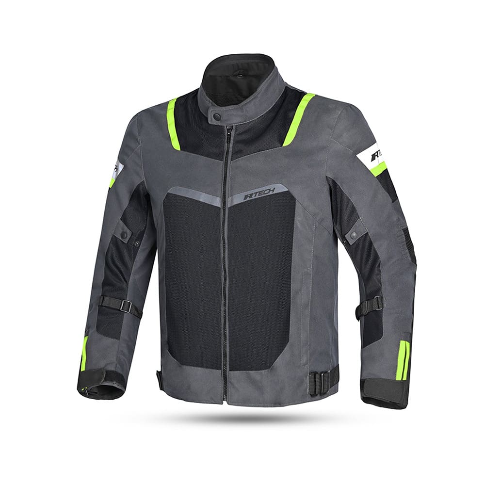 R-TECH SPIRAL MESH Moto Casacos Cinza escuro Preto Verde - Imagem frontal da Casacos