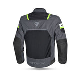 R-TECH SPIRAL MESH Moto Casacos Cinza escuro Preto Verde - Imagem traseira da ja Casacos