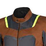R-TECH SPIRAL MESH Moto Casacos Marrom Cinza Amarelo Fluo - Imagem frontal superior da Casacos